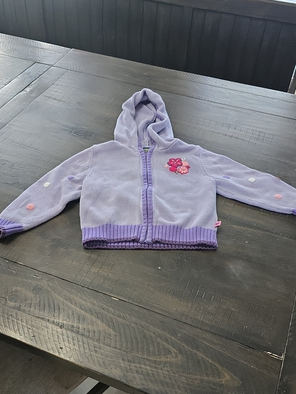 Vintage Oshkosh Bgosh Girls Zip Up Hooded Sweater. Size 5. Used.